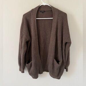 Quince Organic Cotton Oversized Cardigan Women’s Size Small Heather Brown